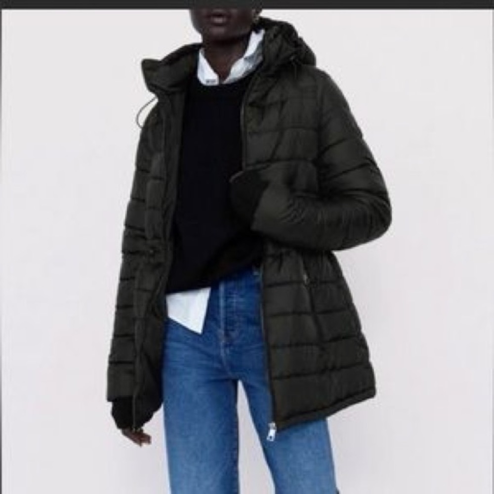 ZARA Black Packable Sonora Dupont Puffer Jacket XS